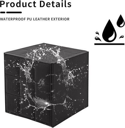 RHCSZ Modern Tissue Box Holder Square,Napkin Holder Pumping Paper Case Dispenser,Upgrade Large Size Facial Tissue Box Cover with Magnetic Bottom for Home Bathroom NightStand Office Desk (Black)