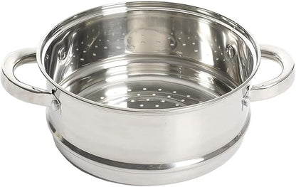 Oster Sangerfield 3.0-Quart Stainless Steel Dutch Oven with Steamer Basket – Durable Kitchen Cookware for Slow Cooking and Steaming
