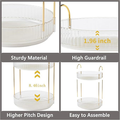 Asayuee 360 Rotating Makeup Organizer,3 Tier Large Capacity Make Up Organizers and Storage,Skincare Perfume Vanity Organizers,Bathroom Cosmetics Storage Organizer Countertop (Clear-3 Tier)