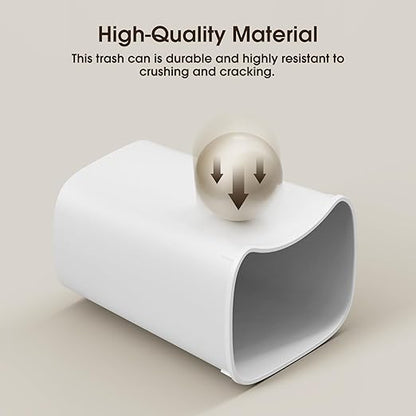 CEROELDA Small Bathroom Trash Can, 2.6 Gallon Slim Mini Garbage Can Small Trash Bin Plastic Waste Basket for Dorm Room, Bedroom, Office, Toilet (White)
