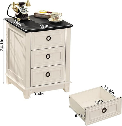 Farmhouse Coffee Table Set of 3, Furniture Set, Coffee Table with Hidden Storage Organizer and Nightsand 3-Piece Set, Large Country Natural Center Table Set for Living Room,Office, Home