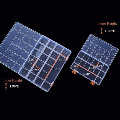 BangQiao 3 Pack Mixed Size Clear Plastic Storage Box Organizer Case with Fixed Compartment for Small Parts, Jewelry, Diamond, Craft Supplies, Sewing Kit, DIY Accessories