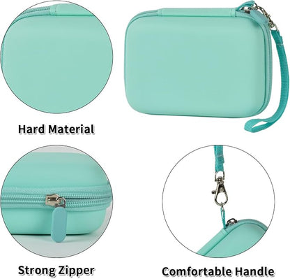 Comecase Case Compatible with Nelko P21/ for Phomemo D30 D35 Label Maker Machine, for JADENS D11/ for SUPVAN Mini Labeler Sticker, Labler Maker Storage for Tape&Accessories - Green