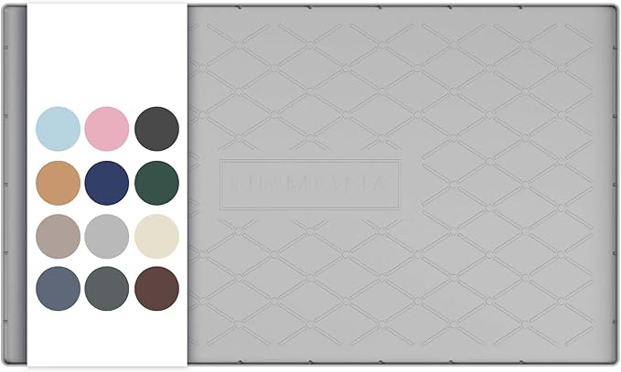 URMONA Under Sink Mat for Kitchen Waterproof, 34" x 19" Silicone Under Sink Mat for Shelf Liner Organizer, Cabinet Sink Protector Under Sink Liner for Bottom Kitchen, Bathroom(Light Grey)