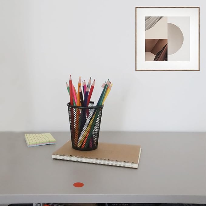 HSYMQ Desk Pencil Pen Holder, Wire Mesh Pen Cup Holder for Desk Organizer and Office Desk Accessories (12 Pack)