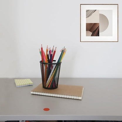 HSYMQ Desk Pencil Pen Holder, Wire Mesh Pen Cup Holder for Desk Organizer and Office Desk Accessories (12 Pack)