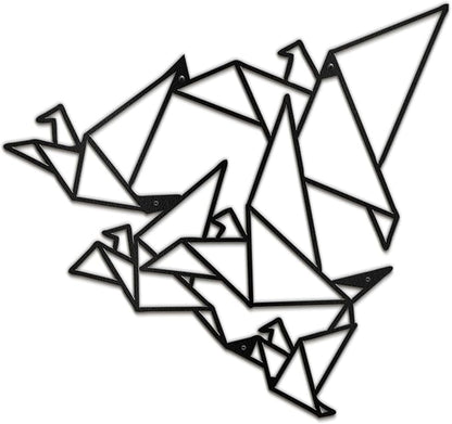SIGNLEADER Metal Wall Art Decor Flocks of Flying Birds Modern Abstract Wall Sculpture Hangings Home Decoration for Living Room, Bedroom, Bathroom, Kitchen, Outdoor - 24" Black