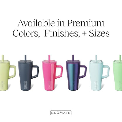 BrüMate Era 20 oz Tumbler with Handle and Straw | 100% Leakproof Insulated Tumbler with Lid and Straw | Made of Stainless Steel | Cup Holder Friendly Base | 20oz (Java)