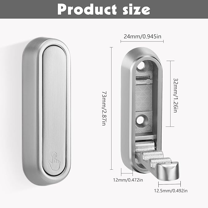Dntorx Foldable Wall Hook, 40 lbs Heavy Duty Screw Mounted, Aluminum Alloy Flip-Down Silver Coat Hook, Space-Saving Folding Wall Hanger for Bathroom Bedroom Entryway Closet, Includes Screws (4 Pack)