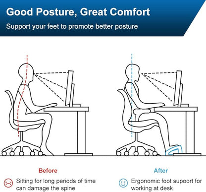 StrongTek Wood Ergonomic Footrest - 4-Angle Adjustable Foot Stool for Desk, Office Footrest, Anti-Slip Foot Stand for Under Desk, Enhances Posture, Promotes Blood Circulation, Easy Assembly (Natural)