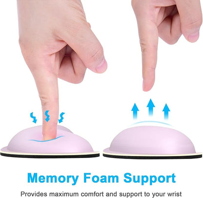 Dapesuom Mouse Wrist Rest, Ergonomic Memory Foam Mouse Wrist for Computer Desk Mats Support, PU Leather Hand Rest Pad Cushion for Gaming, Laptop, Men, Women, Pain Relief & Easy Typing, Queen Pink