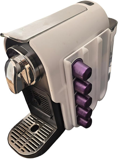 Coffee Pod Holder Compatible With Nespresso OriginalLine – Holds 15 Capsules, Wall Mounted Adhesive Organizer, Space-Saving Storage Rack, White