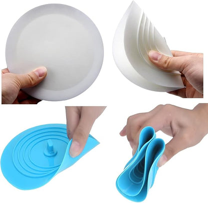 V-TOP Tub Stopper 2 Pack, 6 inches Large Silicone Drain Plug Hair Stopper Flat Suction Cover for Kitchen Bathroom and Laundry