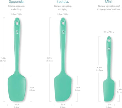 DI ORO Silicone Spatula Set - Rubber Kitchen Spatulas for Baking, Cooking, & Mixing - 600°F Heat-Resistant & BPA Free Silicone Scraper Spatulas for Nonstick Cookware - Dishwasher Safe (3pc, Mint)