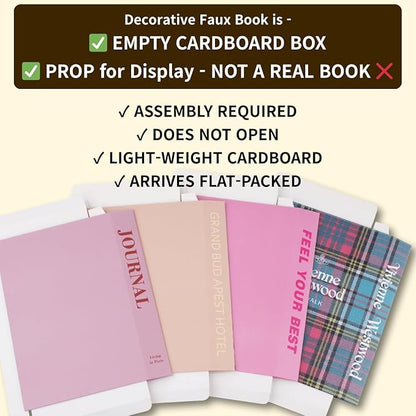 Velvet Medium | 4 PCS Faux Decorative Books for Home Decor | Not Real Books (Cardboard Boxes) | Coffee Table, Shelf Styling & Modern Aesthetic Accent Pieces for Living Room, Office