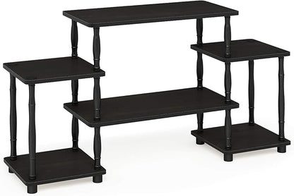 Furinno Turn-N-Tube No Tools Entertainment Center, Classic Square Corner, Espresso/Black