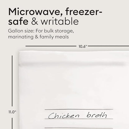 Vove Compostable Gallon Bags 30 Ct – PFAS-Free, BPI Certified, Freezer Safe with Airtight Seal for Meal Prep & Bulk Storage, Plant-Based