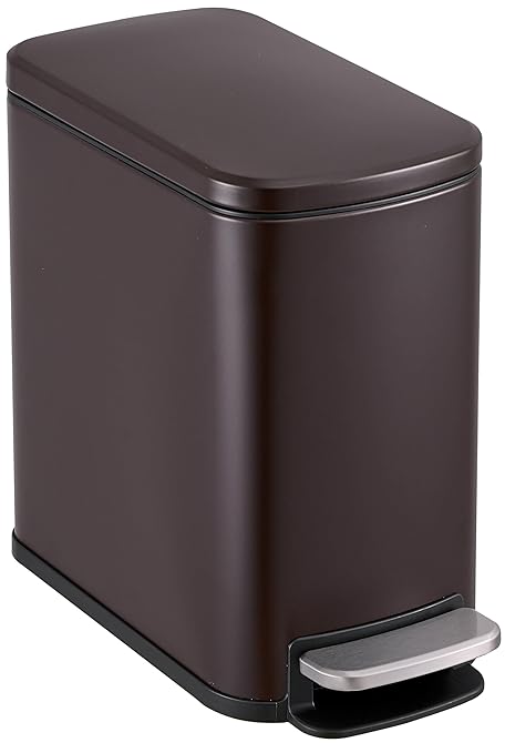 6L/1.6G Stainless Steel Bathroom Trash Can with Hands-Free Foot Pedal, Quiet Soft-Close Lid, Compact Space-Saving Size