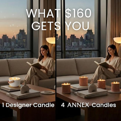 Annex Rose & Oud Luxury Scented Candle - Handmade Ceramic Jar - 50hr Clean Burn, Non-Toxic Soy Wax - Aesthetic Home Decor Winter Gift for Women & Men - Luxury Floral Notes
