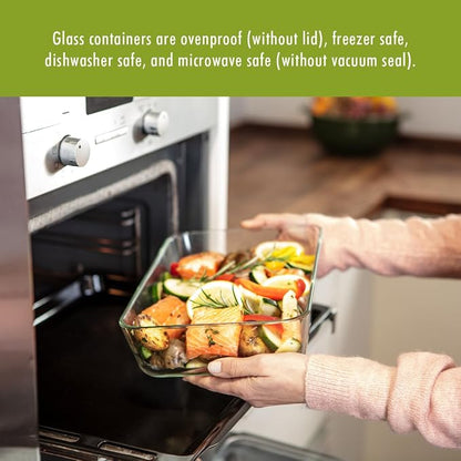 ZWILLING Fresh & Save 2-Piece Medium Glass Vacuum Sealer Food Storage Container with Airtight Lids
