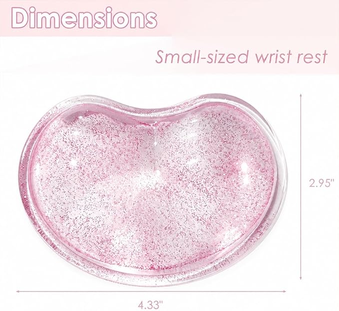 Soft Mouse Wrist Rest Pad Comfortable Cool Silicone Gel Ergonomic Cushion Small-Sized Hand Pain Relief Support Pad with Gel-Filled for Laptop Computer Office & Home (Bright Pink)