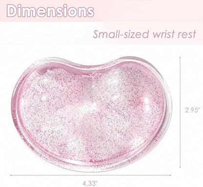 Soft Mouse Wrist Rest Pad Comfortable Cool Silicone Gel Ergonomic Cushion Small-Sized Hand Pain Relief Support Pad with Gel-Filled for Laptop Computer Office & Home (Bright Pink)