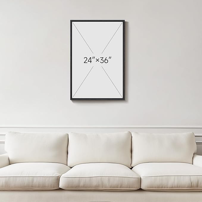 Framed Neutral Abstract Wall Art, Modern Beige and Taupe Canvas Prints Paintings Artwork for Walls, Contemporary Minimalist Block Pictures for Living Room Dining Bedroom Hallway Wall Decor 24x36 In