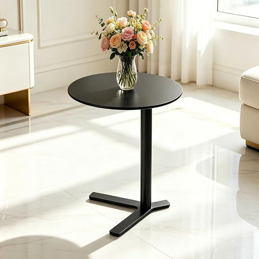 C Shaped End Table Round Side Table Living Room, Unique Aesthetics Simple Coffee Accent Table, Bedside Table Nightstand for Bedroom, Multifunction Metal Small Side Table for Sofa Balcony Couch Patio