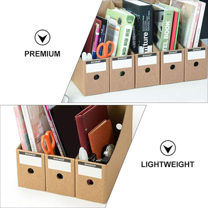 YUYUETIME 4pcs Lightweight Paper File Storage Boxes for Desk Organization Versatile Document and Magazine Holders Practical Desktop File Cases for Home Office School Use