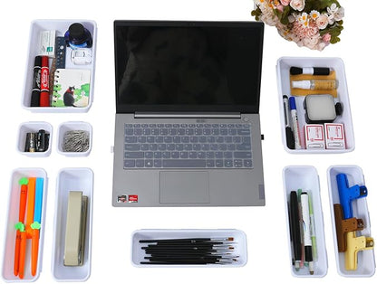 Kutesna 15 PCS Interlocking Desk Drawer Organizer Separator for Office,Bathroom,Kitchen,Makeup（White）