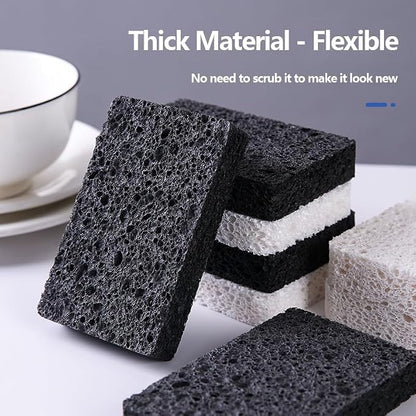 6 - Pack Non-Scratch Scrub Sponges - Sponge for Dishes and Washing Dishes, Cleaning Pads for Kitchen Home and More（Black）