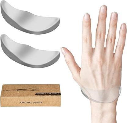 JIKIOU Right-Handed Truly Ergonomic Wrist Rest for Mouse 2 Pack, Carpal Tunnel Support, Pain Relief, Anti-Fatigue, Easy Glide, Office Computer Laptop Gaming (Right-Handed-Grey)