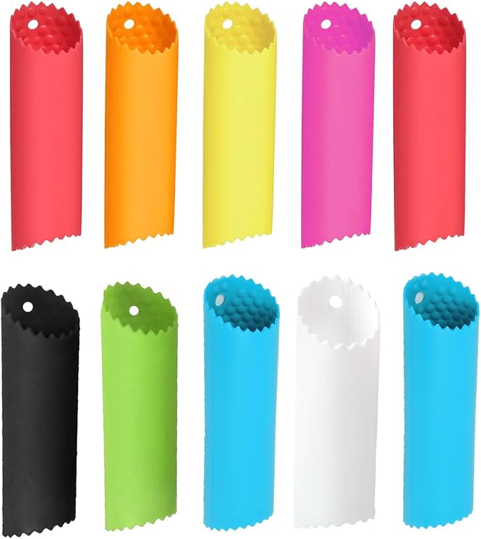 Garlic Peeler Set, 10 Pieces Silicone Garlic Roller Garlic Peeler Tube Easy Garlic Peeled Tool Skin Remover Roller Keeper Convenient for Kitchen Use
