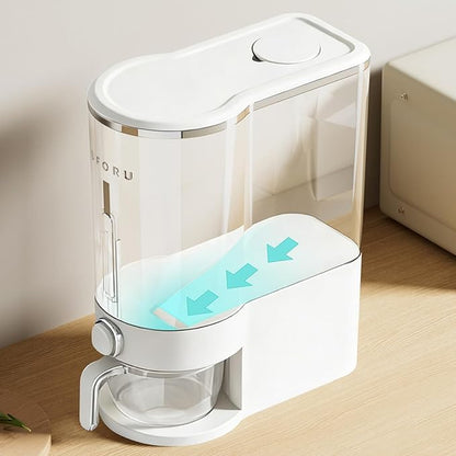 UFORU Rice Dispenser, Rice Storage Container with Measuring Cup for Kitchen Pantry Household, Dry Food Storage Containers Airtight, Sealed Moisture Proof (White 11Lbs)