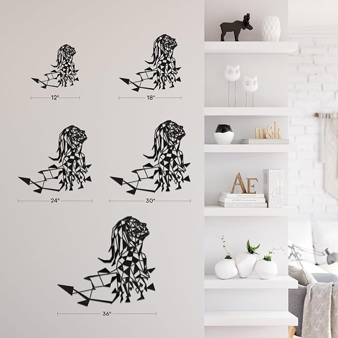 SIGNLEADER Metal Wall Art Decor Woman's Desire Modern Abstract Wall Sculpture Hangings Home Decoration for Living Room, Bedroom, Bathroom, Kitchen, Outdoor - 18" Black