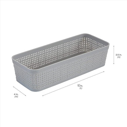 Simplify 10 Piece Organizing Set | Multiple Size Bins | Multipurpose | Office | Desk | Dorm | Bathroom | Storage Basket | Small Items | Accessories | Grey