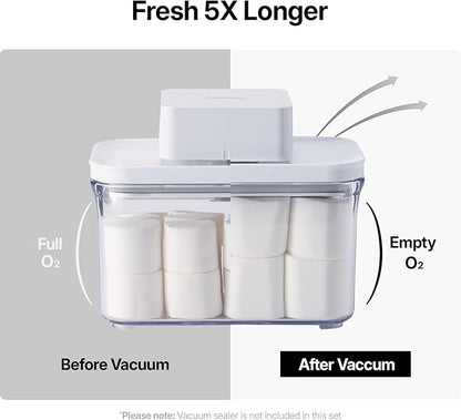 VAKUEN Premium Airtight Food Storage Containers, 3.28qt 1 Piece, Smart One-Click Seal Lid, No Hinges, Patented Double Silicone Lining, 100% Leak Proof, BPA-FREE, Dishwasher, Microwave Safe