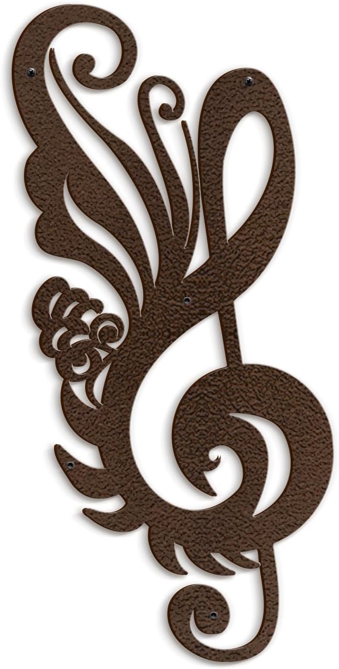 SIGNLEADER Metal Wall Art Decor Music Notes Modern Abstract Wall Sculpture Hangings Home Decoration for Living Room, Bedroom, Bathroom, Kitchen, Outdoor - 36" Bronze