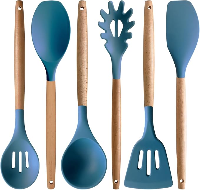 TTVOVO Cooking Utensils Set, Blue 6Pcs