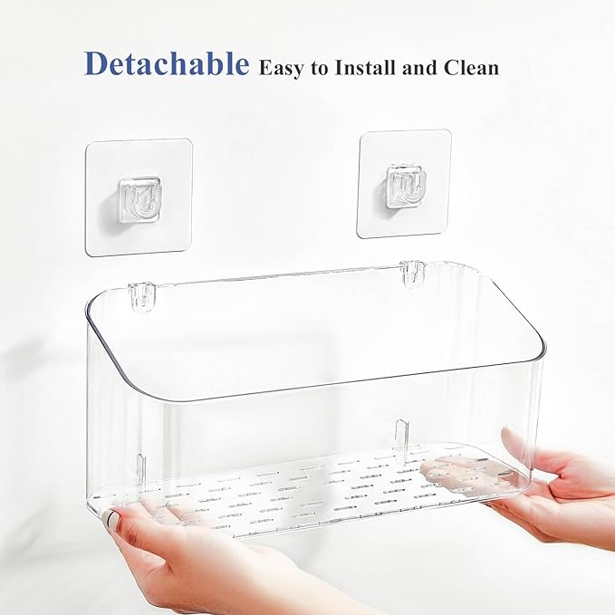 UNIKON Bath Toy Storage Holder, Bathtub Toy Organizer, Large Capacity Shower Caddy for Bathroom, Clear, 2 Pack