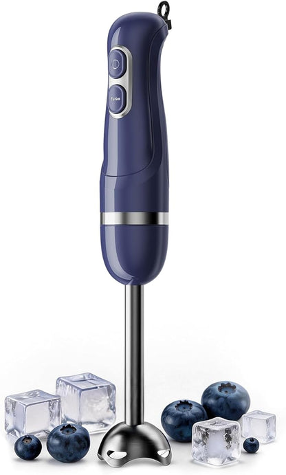 Turelar Immersion Blender Handheld, Corded Electric Blenders Portable Stick Mixer with 2 Mixing Speed and Stainless Steel Blades Emulsifier for Effortless Blending Soup, Smoothies, Puree or Baby Food
