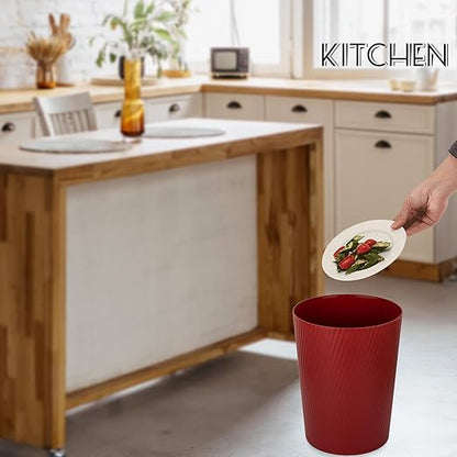 UUJOLY Small Trash Can Wastebasket Garbage Can Container Bins for Bathrooms, Laundry Room, Kitchens, Offices, Kids Rooms, Dorms (Red)