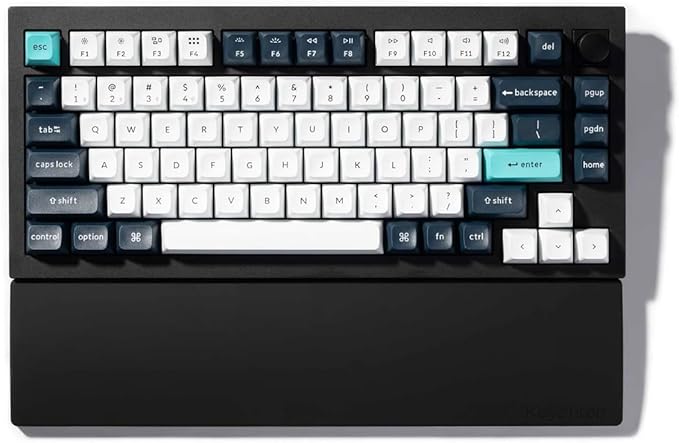 Keychron Silicone Wrist & Palm Rest, 12.89" Length – Supports 75% Compact Keyboard Series V1/V2/Q1/Q2/Q9 & Lemokey P1 (Pro/Max/HE) – Anti-Slip Base – Smooth & Washable - Black