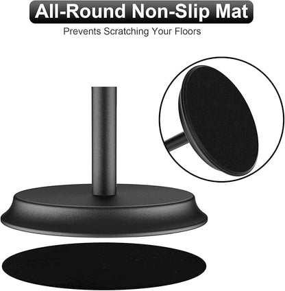 KASUNTO Toilet Paper Holder for Bathroom, Metal Free Standing Toilet Paper Storage with Rustproof, Tissue Paper Roll Stand for Bathroom Accessories (Black)