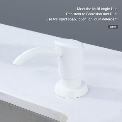 GAGALIFE Soap Dispenser for Kitchen Sink, Kitchen Sink Soap Dispenser with 17 Ounce Large Pet Soap Bottle, in Sink Soap Dispenser Refill from The Top, White