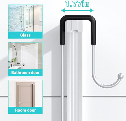 Aitatty Over the Door Hanging Shower Caddy: Rustproof Hanging Organizer over the Door - No Drilling Bathroom Rack for Inside Shower Chrome