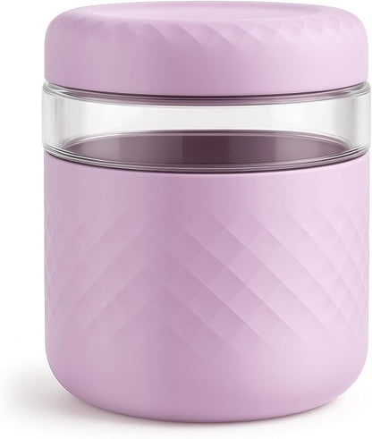 32 oz/4 Cup Glass Lunch Bowl Container with Lid, Leak & Spill Proof | BPA-Free, Microwave & Dishwasher Safe, Airtight Meal Prep & Food Storage Jar for Lunch, Salad, Soup, Oats, Stew, Yogurt