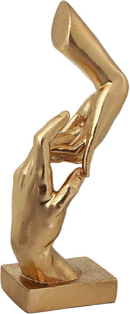 Golden Hands Sculpture Elegant Resin Home Decor Hands Statues Versatile Love Ornament,Perfect for Bedroom, Office Desktop, Cabinets,Wedding (Hold Hands)