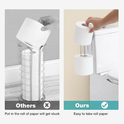 Conworld Toilet Paper Holder for 2 Roll Tissue, Over The Tank Toilet Paper Holder, Stainless Steel Rustproof Toilet Paper Storage Wall Mount, for Rv, Bathroom Storage and Organization, Silver, 1 Pack