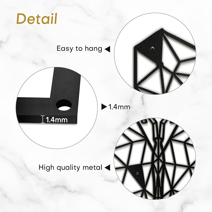 SIGNLEADER Metal Wall Art Decor The Butterfly Effect Modern Abstract Wall Sculpture Hangings Home Decoration for Living Room, Bedroom, Bathroom, Kitchen, Outdoor - 12" Black